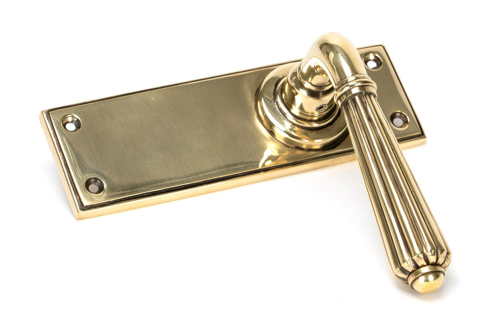 White background image of From The Anvil's Aged Brass Hinton Lever Latch Set | From The Anvil