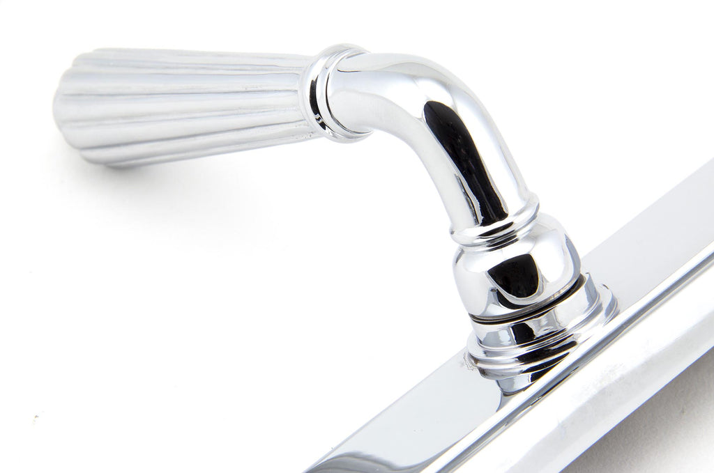 White background image of From The Anvil's Polished Chrome Hinton Slimline Lever Espag. Lock Set | From The Anvil
