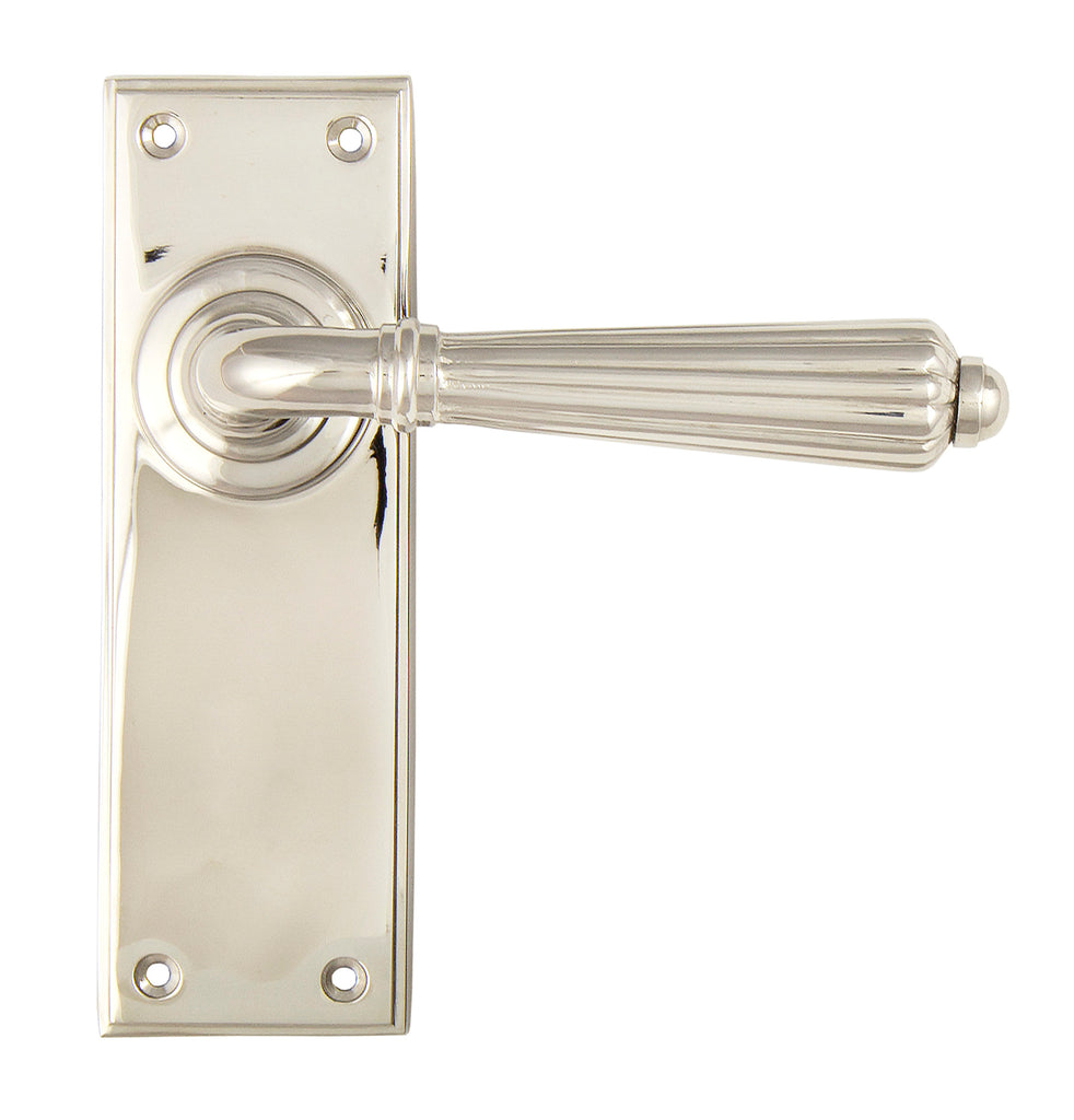 From The Anvil's Polished Nickel Hinton Lever Latch Set