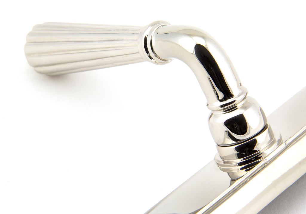 White background image of From The Anvil's Polished Nickel Hinton Slimline Lever Espag. Lock Set | From The Anvil