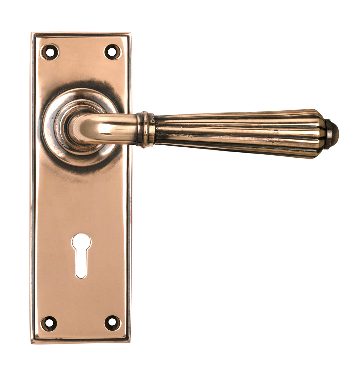 From The Anvil's Polished Bronze Hinton Lever Lock Set