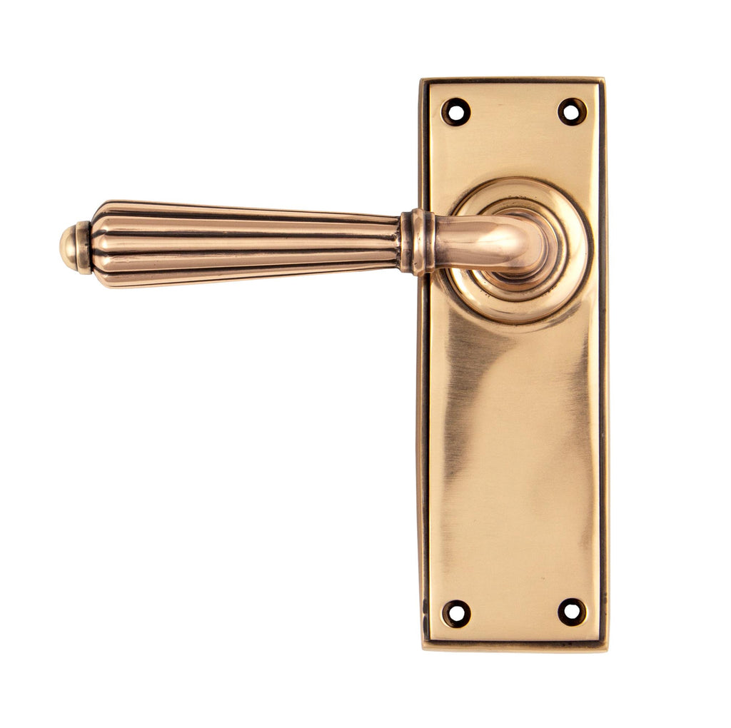 White background image of From The Anvil's Polished Bronze Hinton Lever Latch Set | From The Anvil