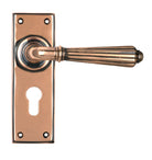 From The Anvil's Polished Bronze Hinton Lever Euro Lock Set