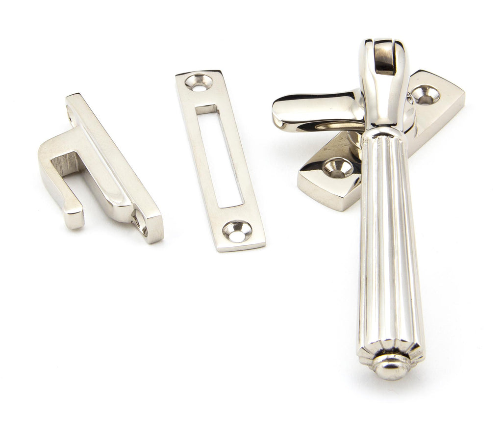 White background image of From The Anvil's Polished Nickel Locking Hinton Fastener | From The Anvil