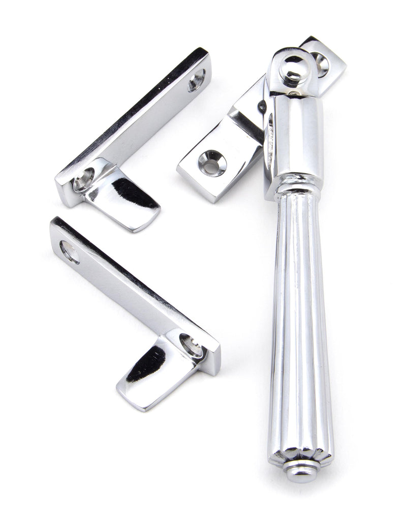 White background image of From The Anvil's Polished Chrome Night-Vent Locking Hinton Fastener | From The Anvil