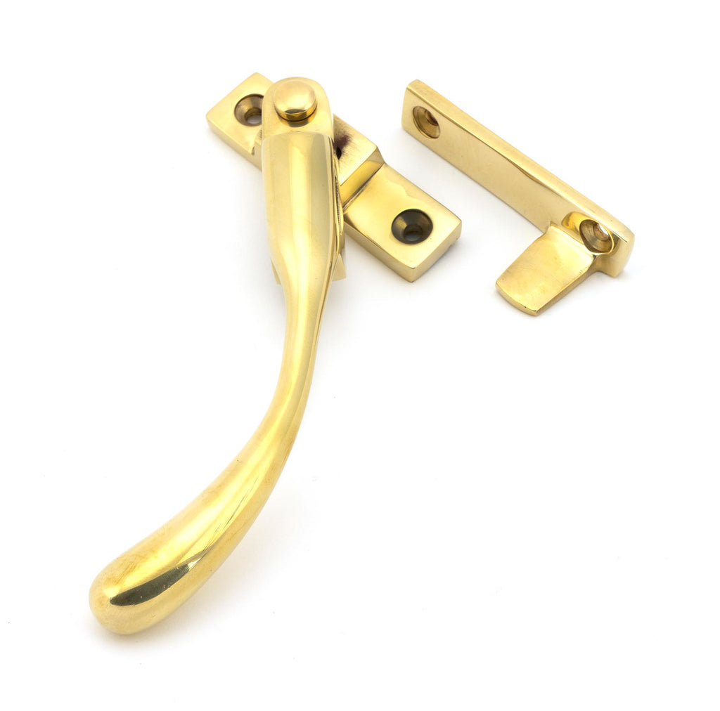 White background image of From The Anvil's Polished Brass Night-Vent Locking Peardrop Fastener | From The Anvil