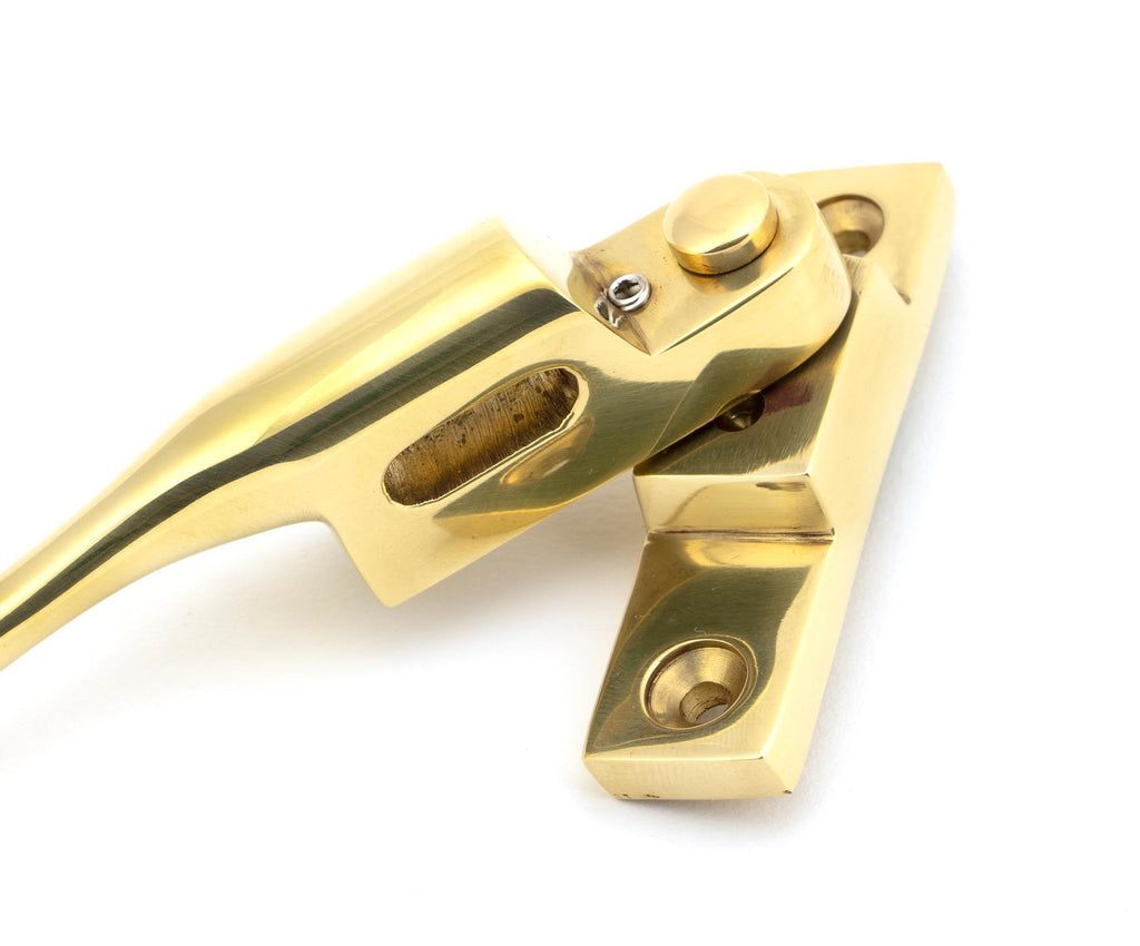 White background image of From The Anvil's Polished Brass Night-Vent Locking Peardrop Fastener | From The Anvil