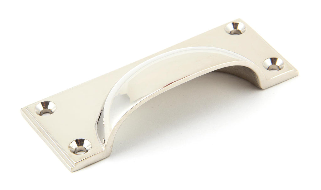 White background image of From The Anvil's Polished Nickel Art Deco Drawer Pull | From The Anvil
