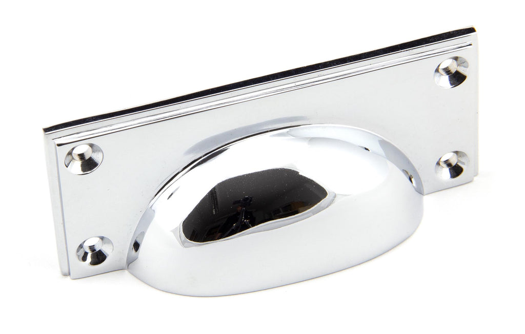 White background image of From The Anvil's Polished Chrome Art Deco Drawer Pull | From The Anvil