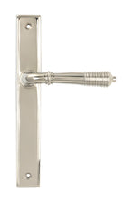 From The Anvil's Polished Nickel Reeded Slimline Lever Espag. Latch Set