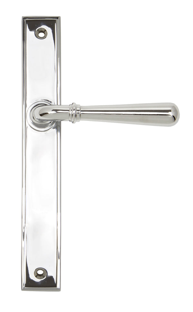 White background image of From The Anvil's Polished Chrome Newbury Slimline Lever Espag. Latch Set | From The Anvil