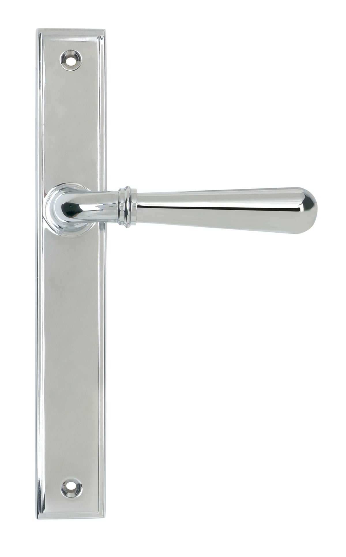 From The Anvil's Polished Chrome Newbury Slimline Lever Espag. Latch Set
