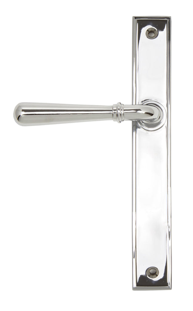 White background image of From The Anvil's Polished Chrome Newbury Slimline Lever Espag. Latch Set | From The Anvil