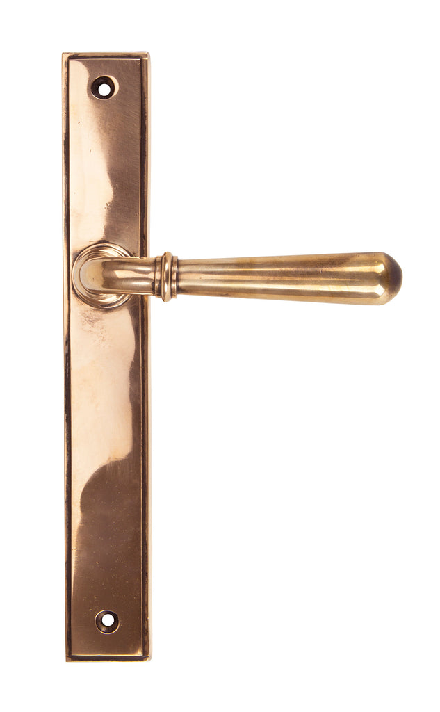 From The Anvil's Polished Bronze Newbury Slimline Lever Espag. Latch Set