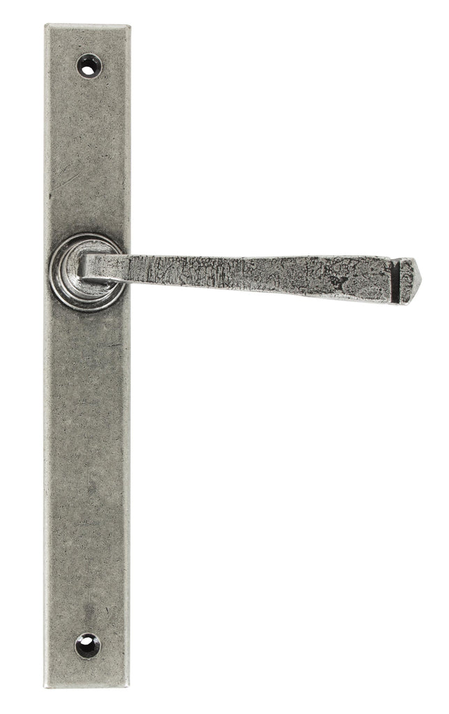 From The Anvil's Pewter Patina Avon Slimline Lever Espag. Latch Set