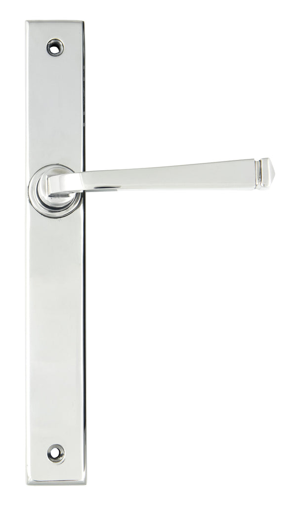 White background image of From The Anvil's Polished Chrome Avon Slimline Lever Espag. Latch Set | From The Anvil