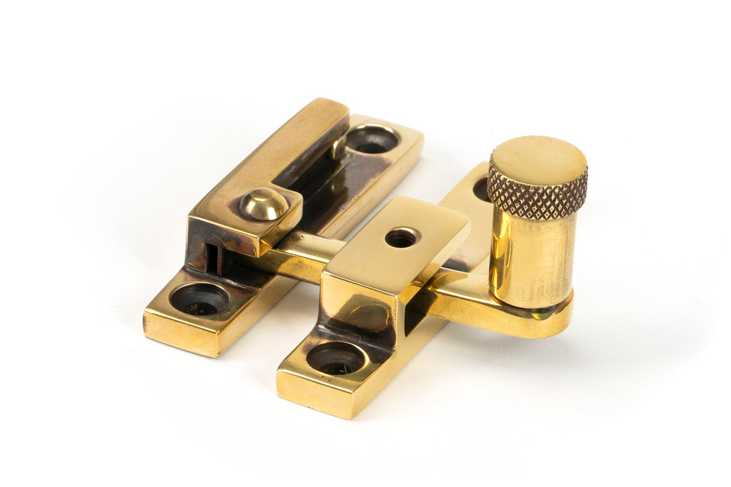 White background image of From The Anvil's Aged Brass Brompton Quadrant Fastener - Narrow | From The Anvil