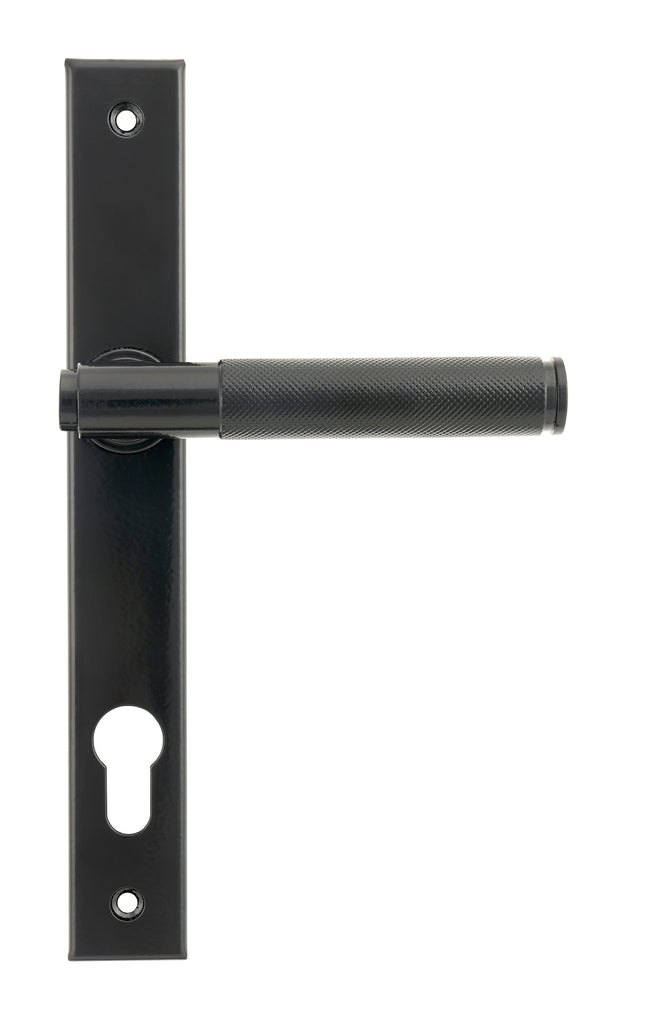 From The Anvil's Black Brompton Slimline Lever Espag. Lock Set