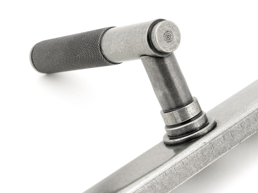 White background image of From The Anvil's Pewter Patina Brompton Slimline Lever Espag. Lock Set | From The Anvil
