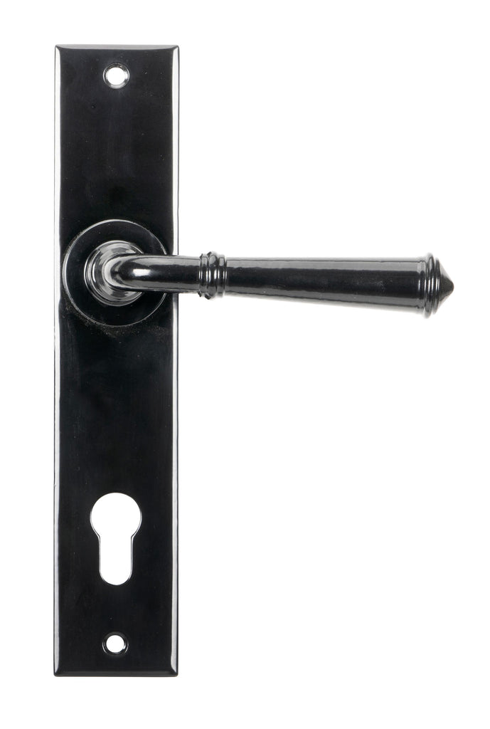 From The Anvil's Black Regency Lever Espag. Lock Set