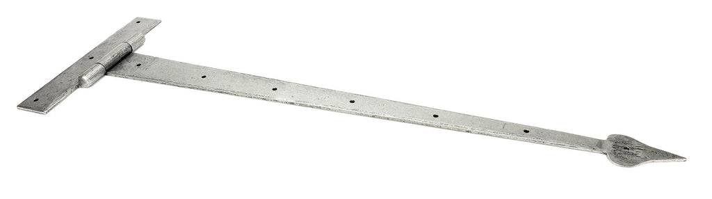 White background image of From The Anvil's Pewter Patina Barn Door 36" T Hinge (pair) | From The Anvil