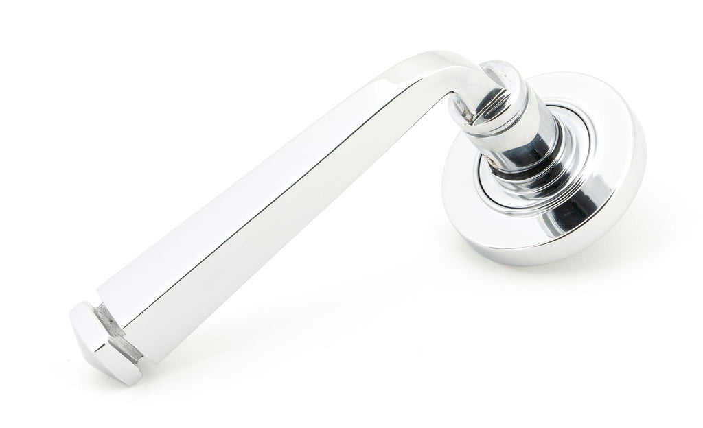 White background image of From The Anvil's Polished Chrome Avon Round Lever on Rose Set (Sprung) | From The Anvil