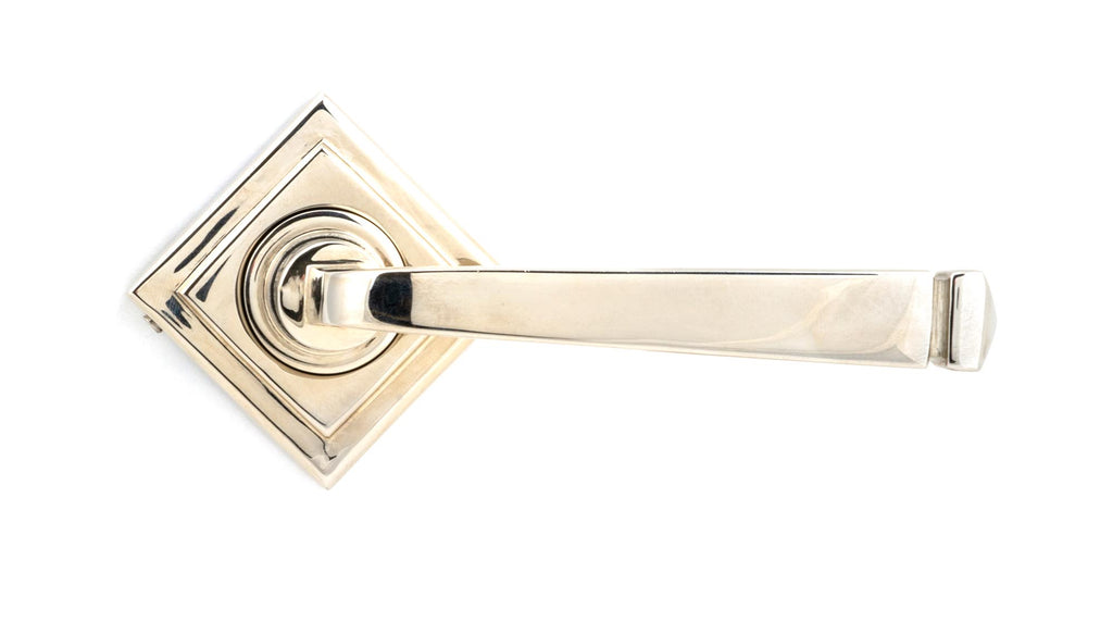 White background image of From The Anvil's Polished Nickel Avon Round Lever on Rose Set (Sprung) | From The Anvil