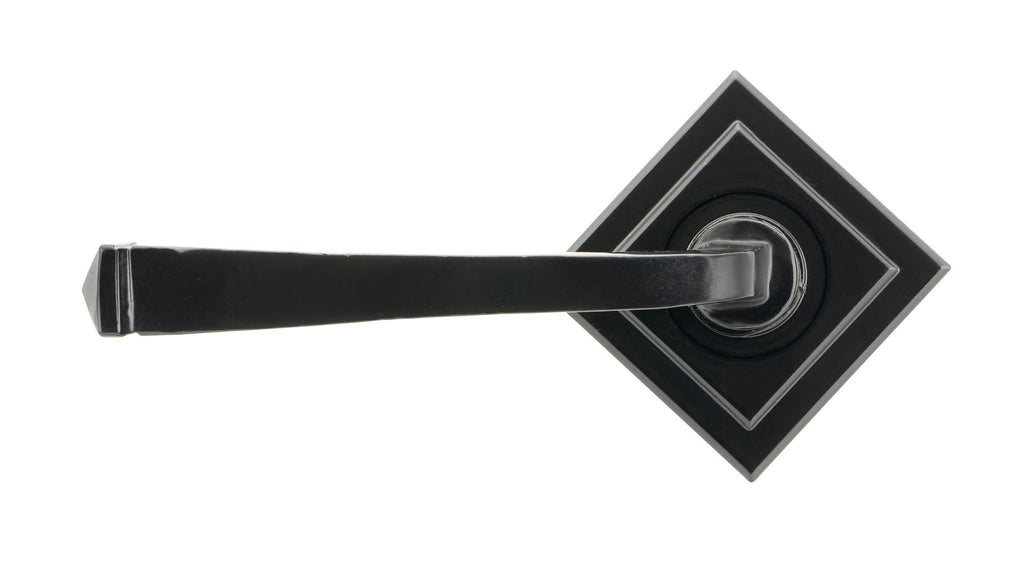 White background image of From The Anvil's Black Avon Round Lever on Rose Set (Sprung) | From The Anvil