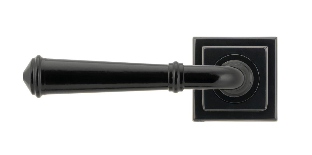White background image of From The Anvil's Black Regency Lever on Rose Set (Sprung) | From The Anvil