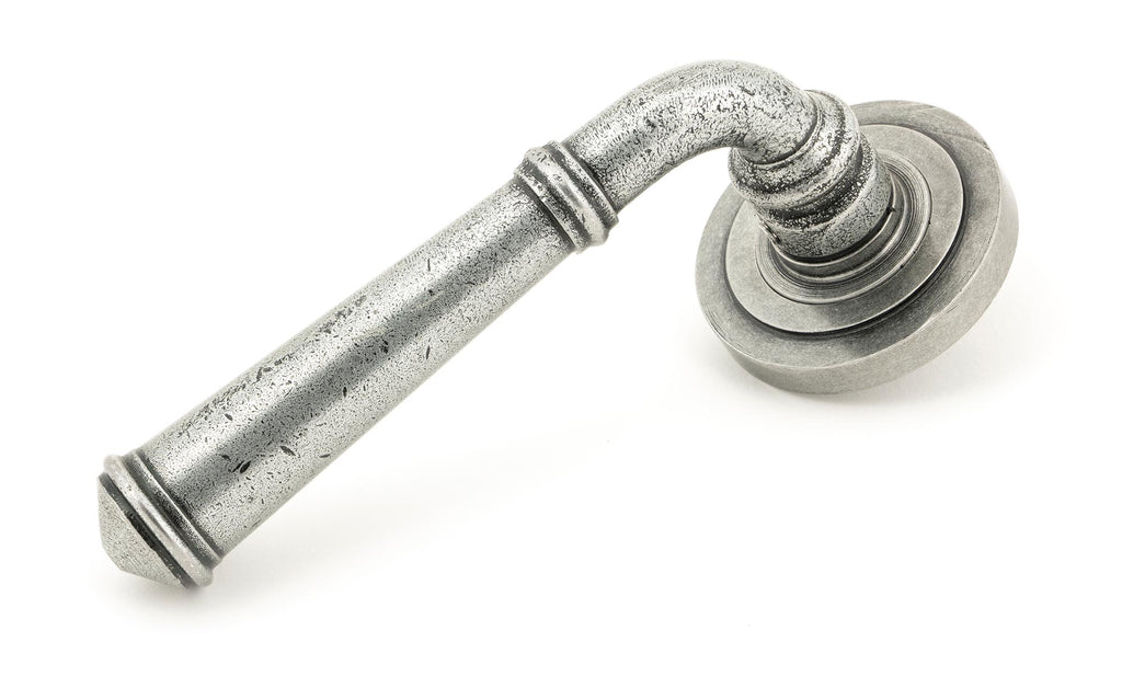 White background image of From The Anvil's Pewter Patina Regency Lever on Rose Set (Sprung) | From The Anvil