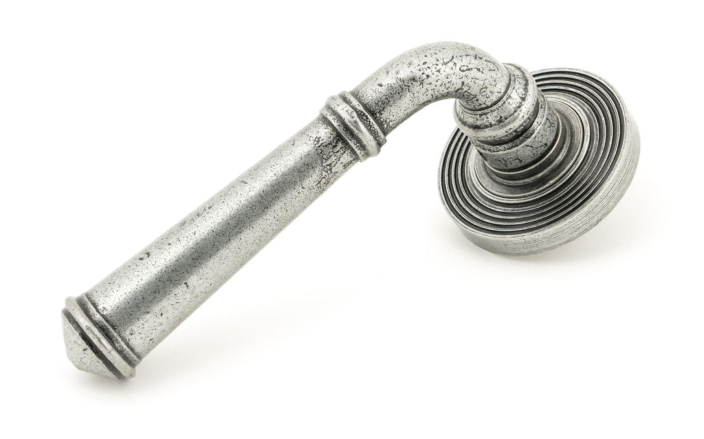 White background image of From The Anvil's Pewter Patina Regency Lever on Rose Set (Sprung) | From The Anvil