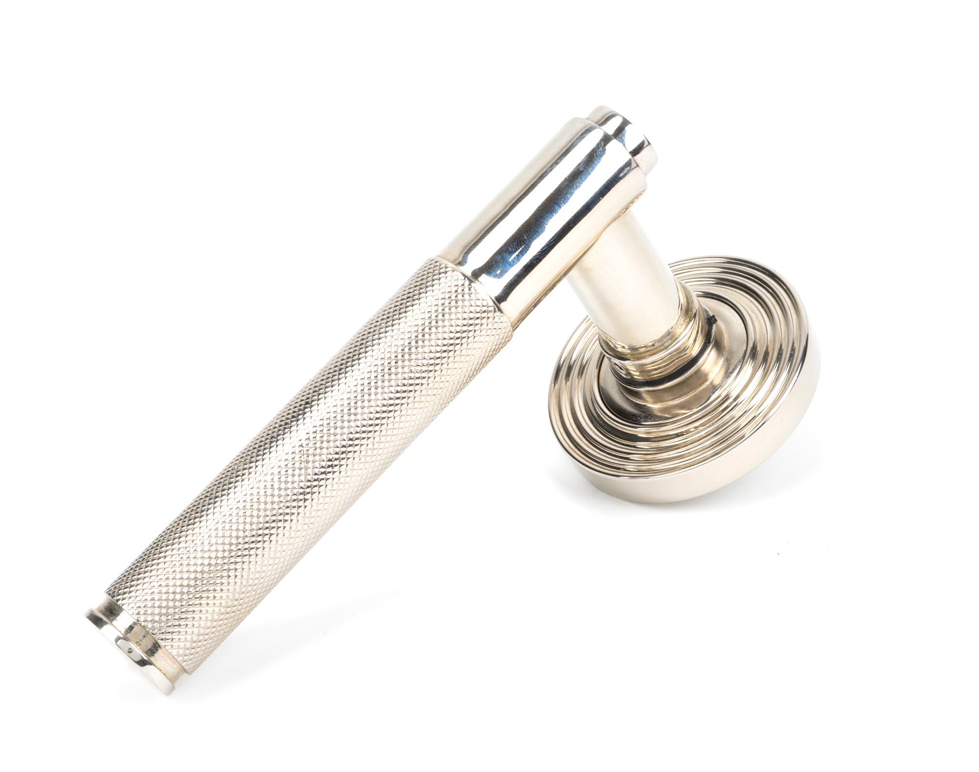 From The Anvil's Polished Nickel Brompton Lever on Rose Set (Sprung)