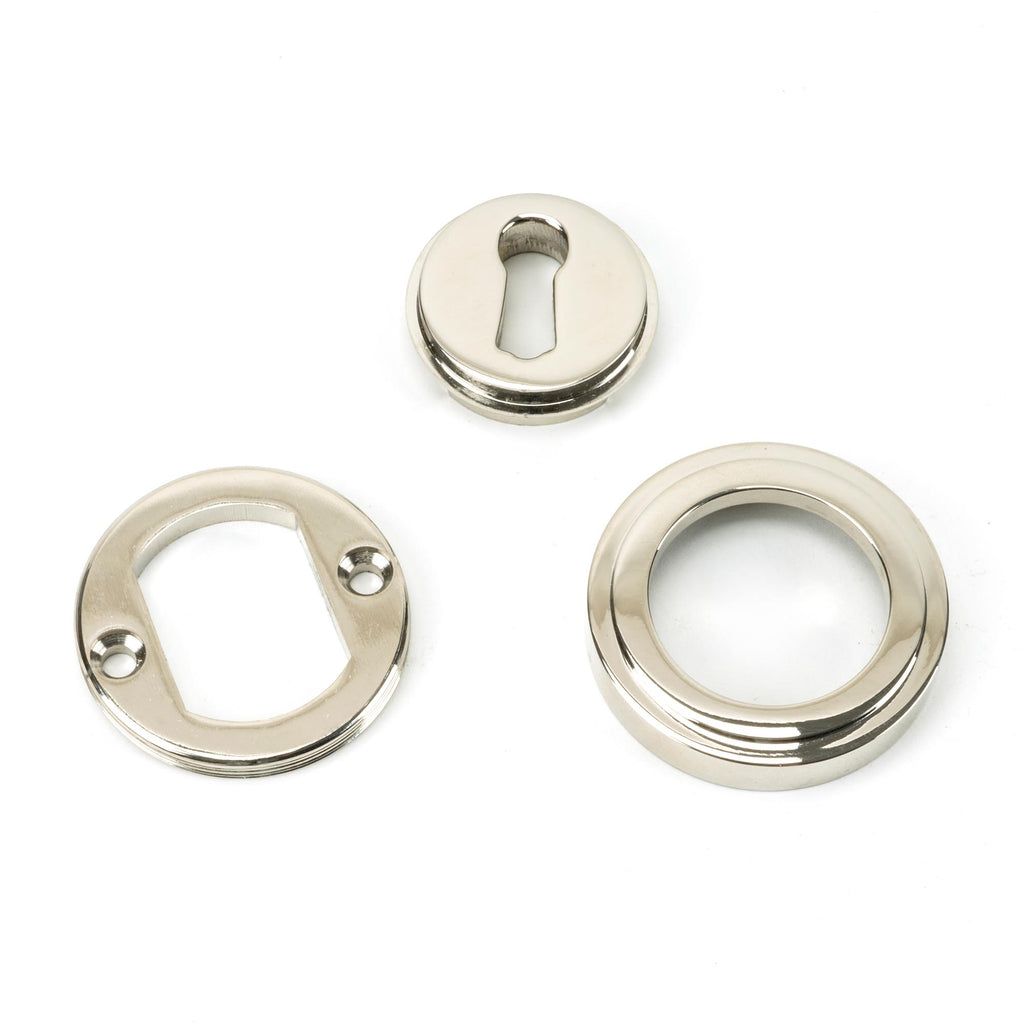 White background image of From The Anvil's Polished Nickel Round Escutcheon | From The Anvil