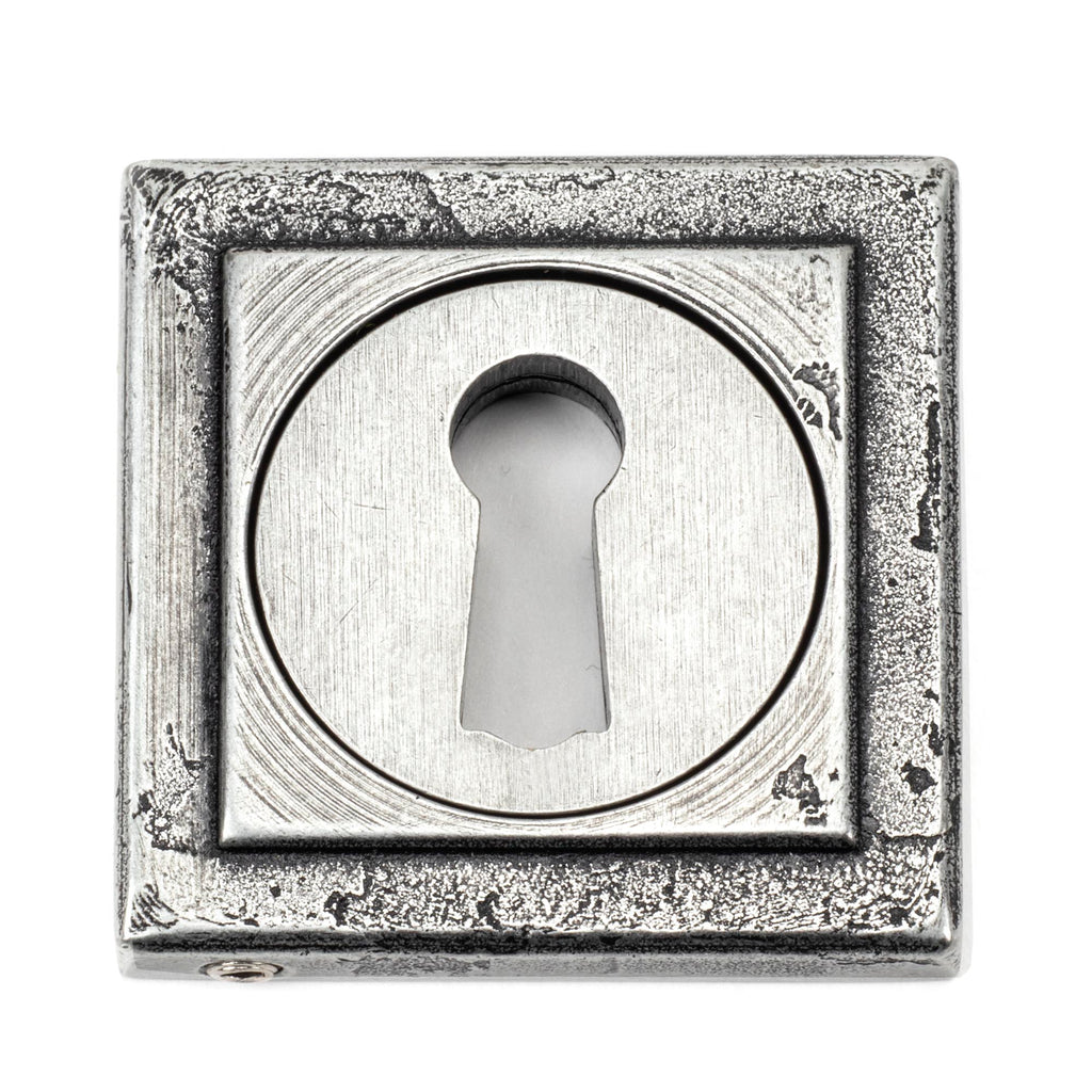 White background image of From The Anvil's Pewter Patina Round Escutcheon | From The Anvil