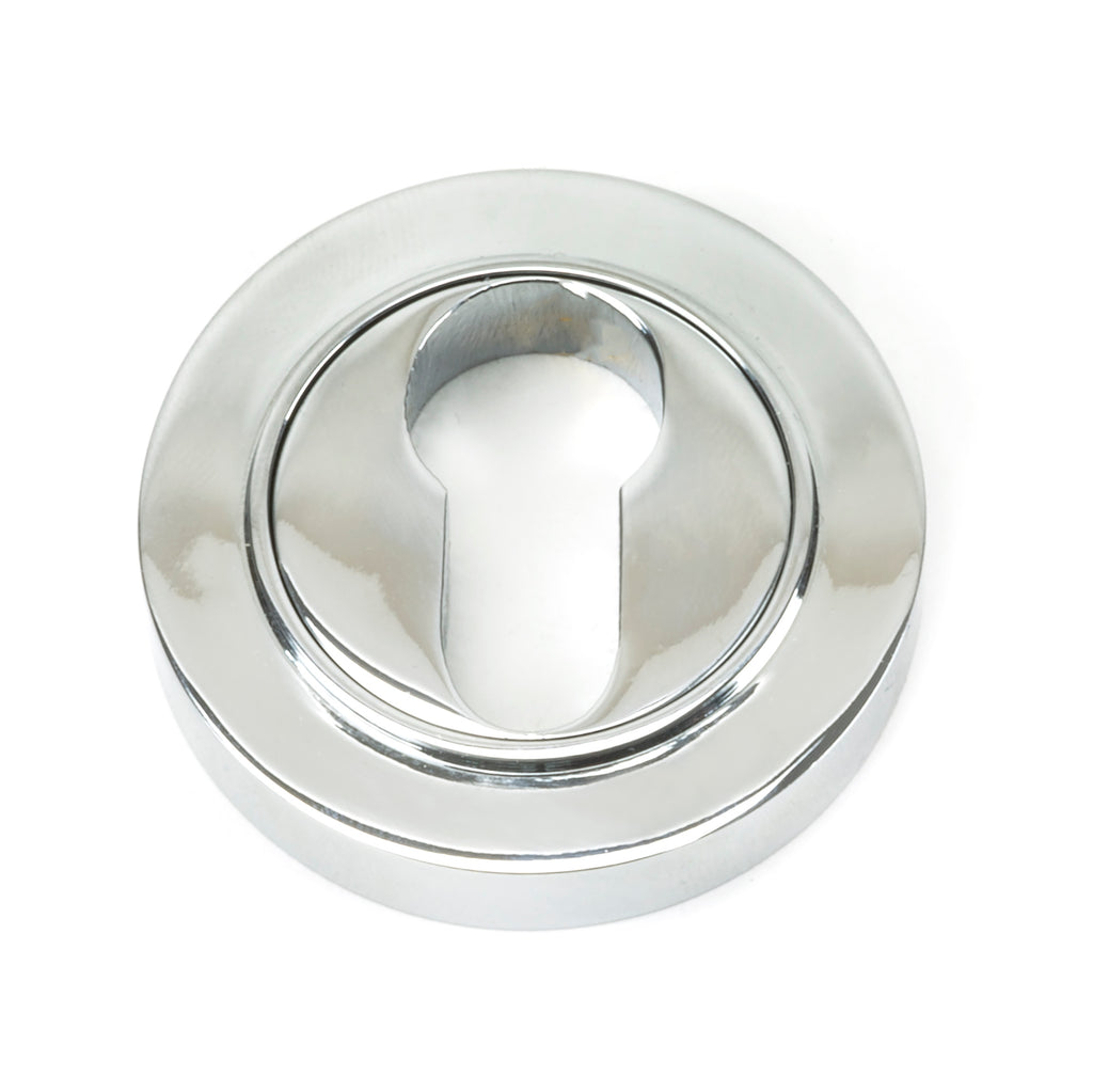 White background image of From The Anvil's Polished Chrome Round Euro Escutcheon | From The Anvil