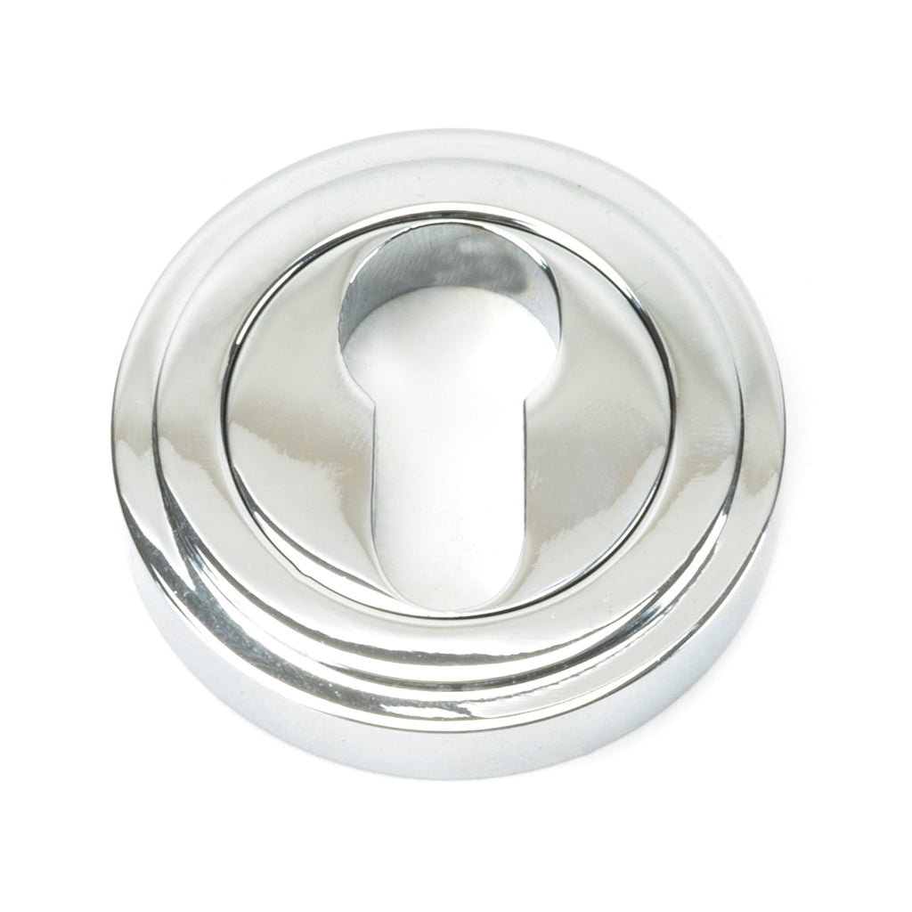 White background image of From The Anvil's Polished Chrome Round Euro Escutcheon | From The Anvil