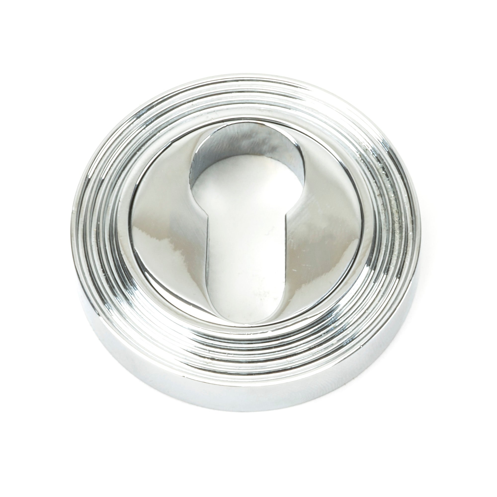 From The Anvil's Polished Chrome Round Euro Escutcheon