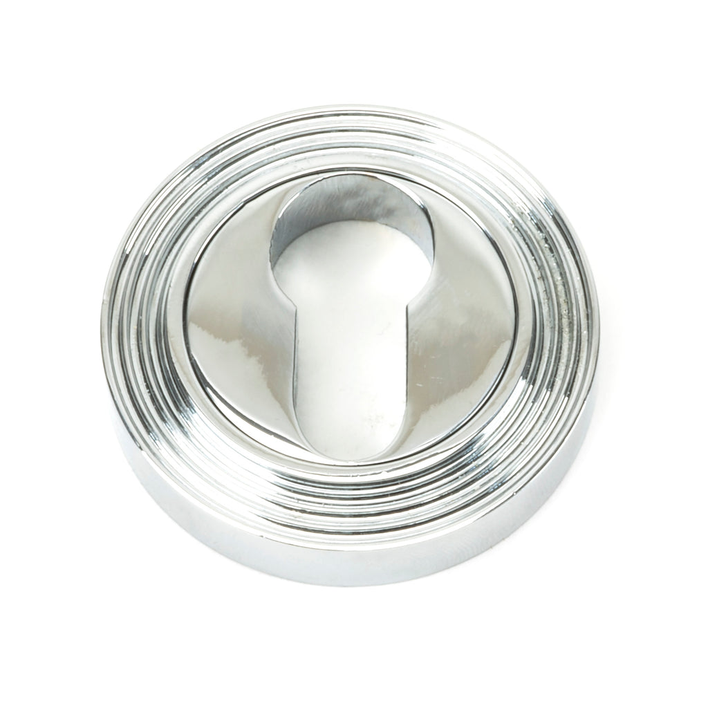 White background image of From The Anvil's Polished Chrome Round Euro Escutcheon | From The Anvil