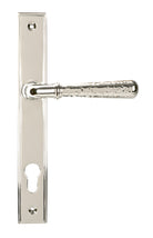 From The Anvil's Polished Nickel Hammered Newbury Slimline Espag. Lock Set