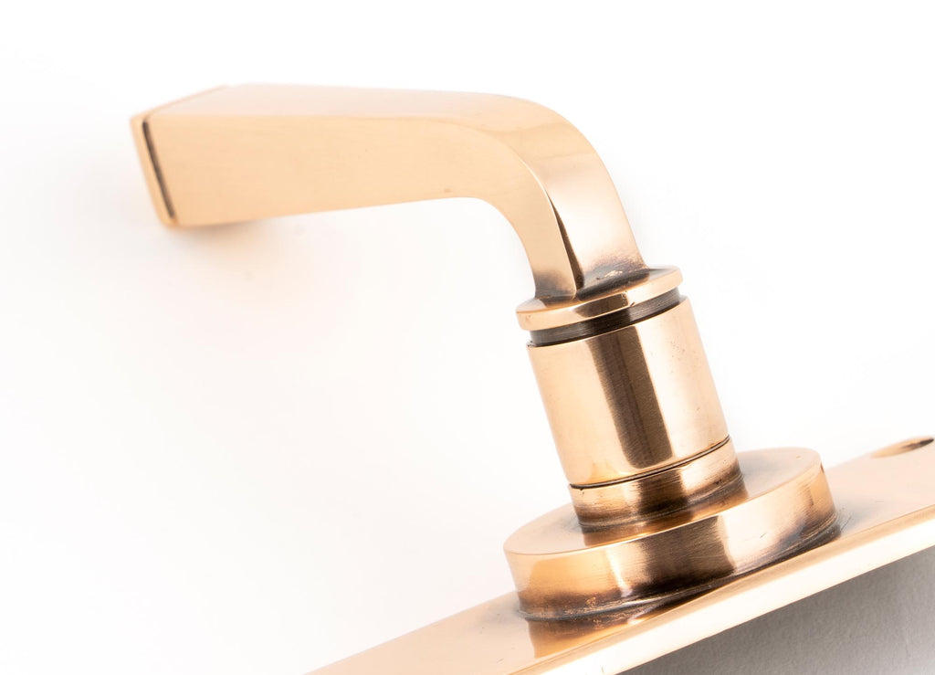 White background image of From The Anvil's Polished Bronze Avon Lever Lock Set | From The Anvil