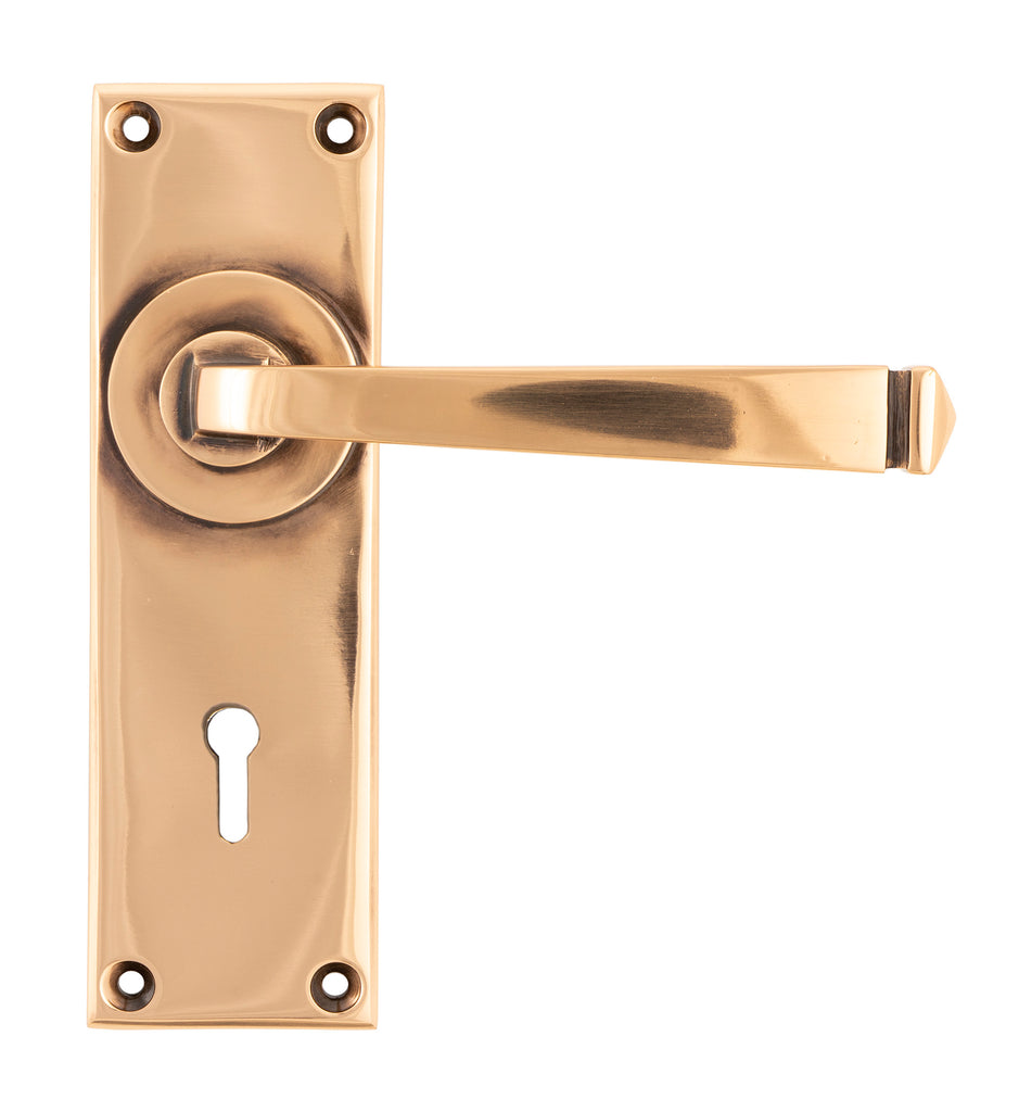 From The Anvil's Polished Bronze Avon Lever Lock Set