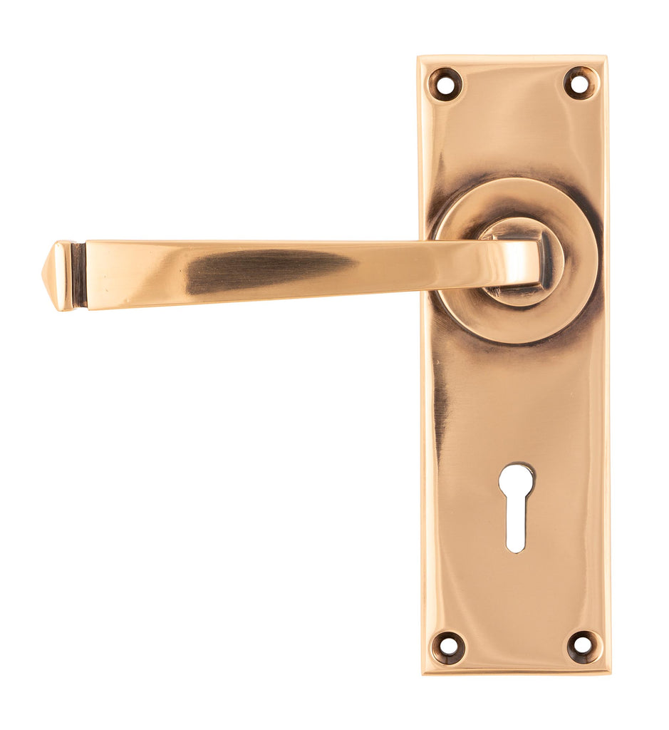 White background image of From The Anvil's Polished Bronze Avon Lever Lock Set | From The Anvil