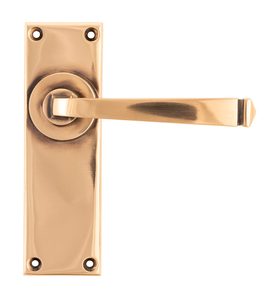 White background image of From The Anvil's Polished Bronze Avon Lever Latch Set | From The Anvil