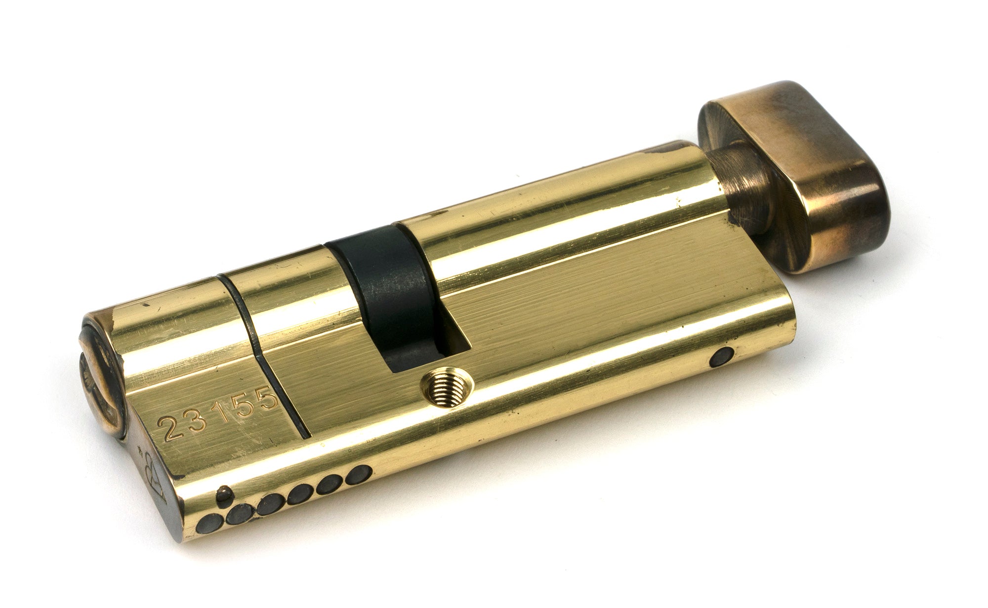 From The Anvil's Aged Brass 5 Pin Euro Cylinder/Thumbturn