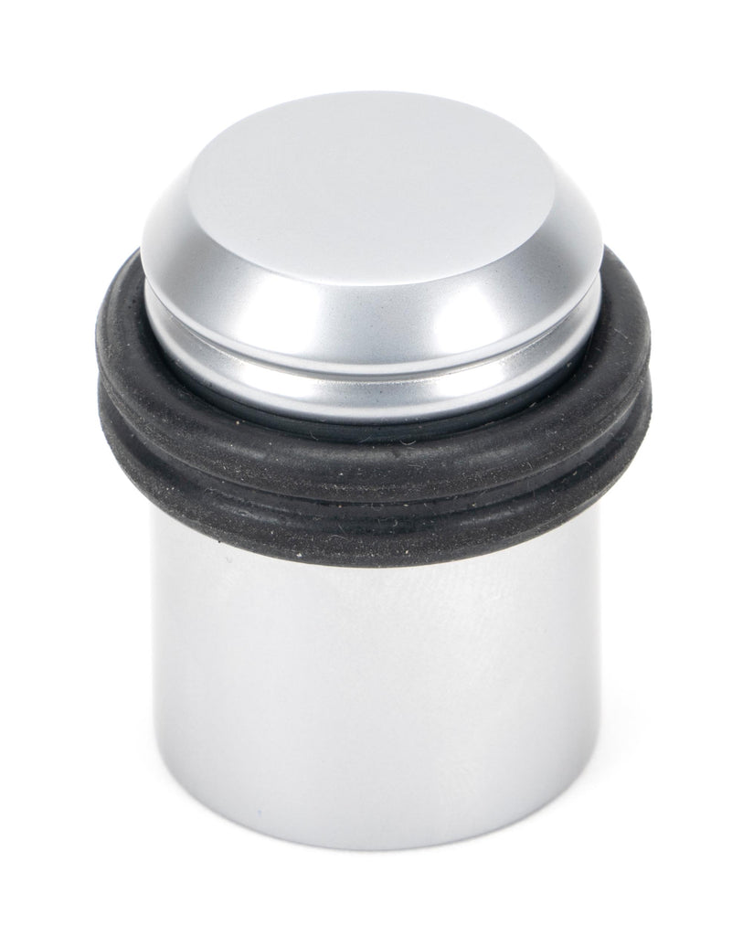 White background image of From The Anvil's Satin Chrome Floor Mounted Door Stop | From The Anvil