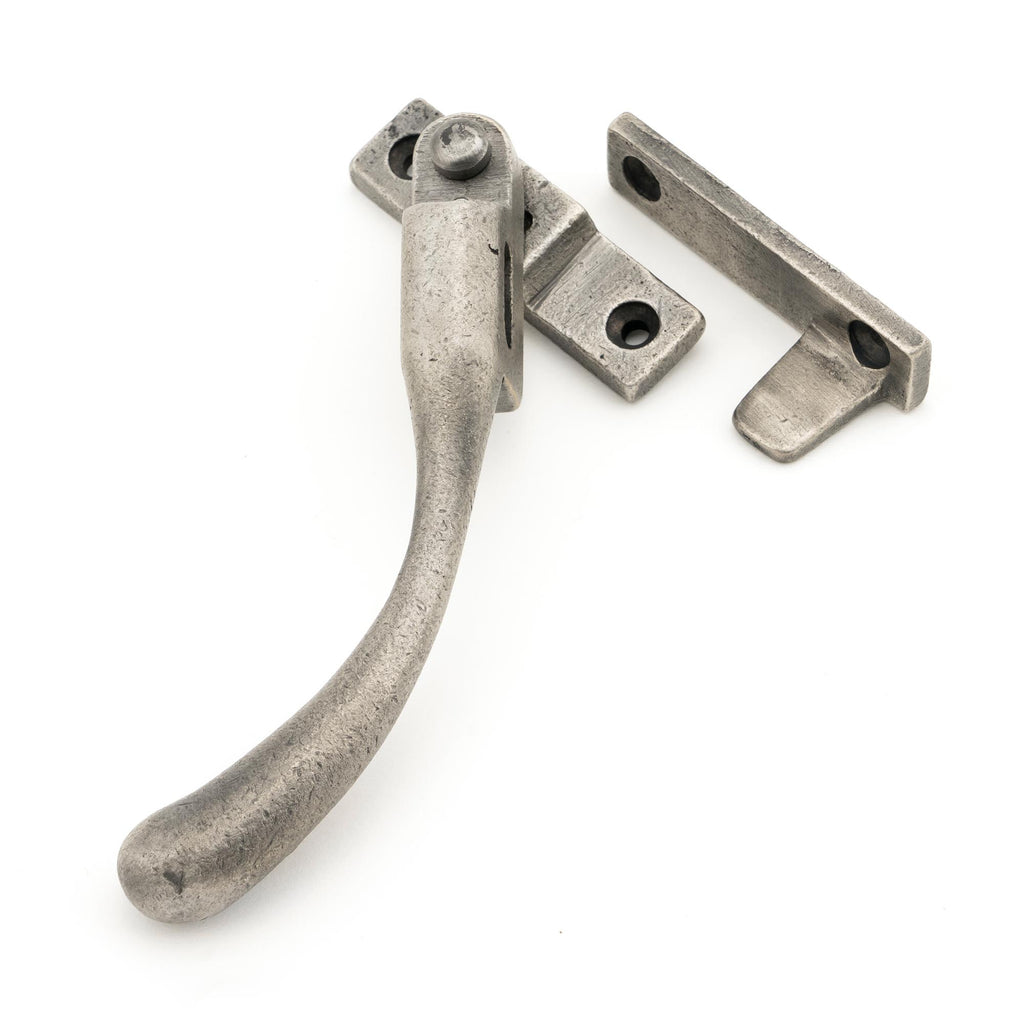 White background image of From The Anvil's Antique Pewter Night-Vent Locking Peardrop Fastener | From The Anvil