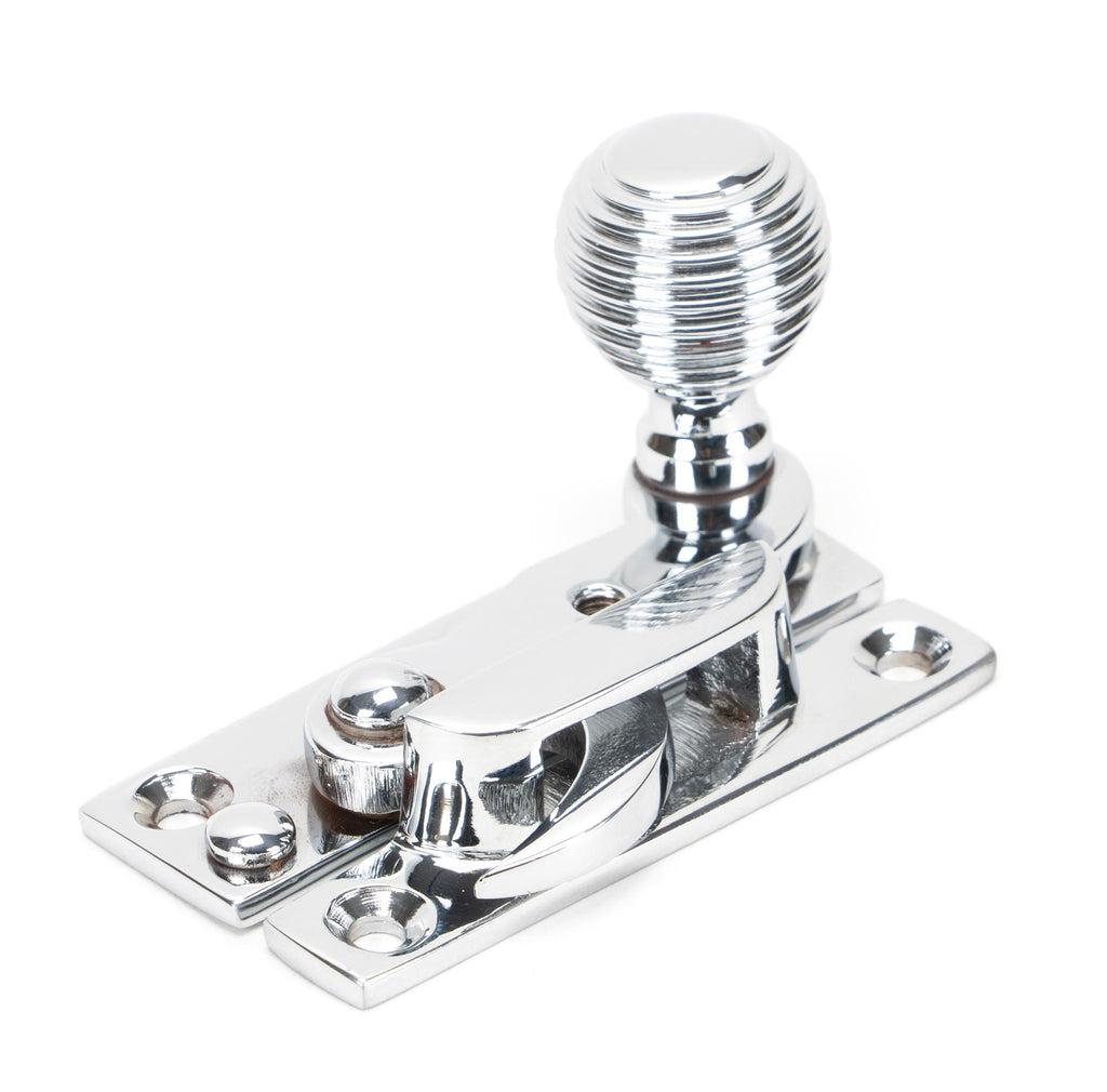 White background image of From The Anvil's Polished Chrome Beehive Sash Hook Fastener | From The Anvil