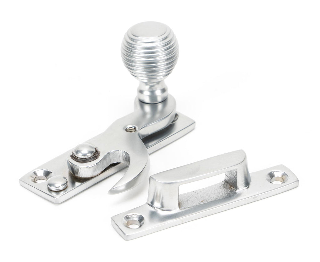 White background image of From The Anvil's Satin Chrome Beehive Sash Hook Fastener | From The Anvil
