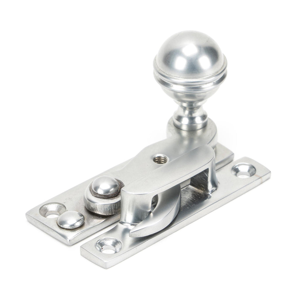 White background image of From The Anvil's Satin Chrome Prestbury Sash Hook Fastener | From The Anvil