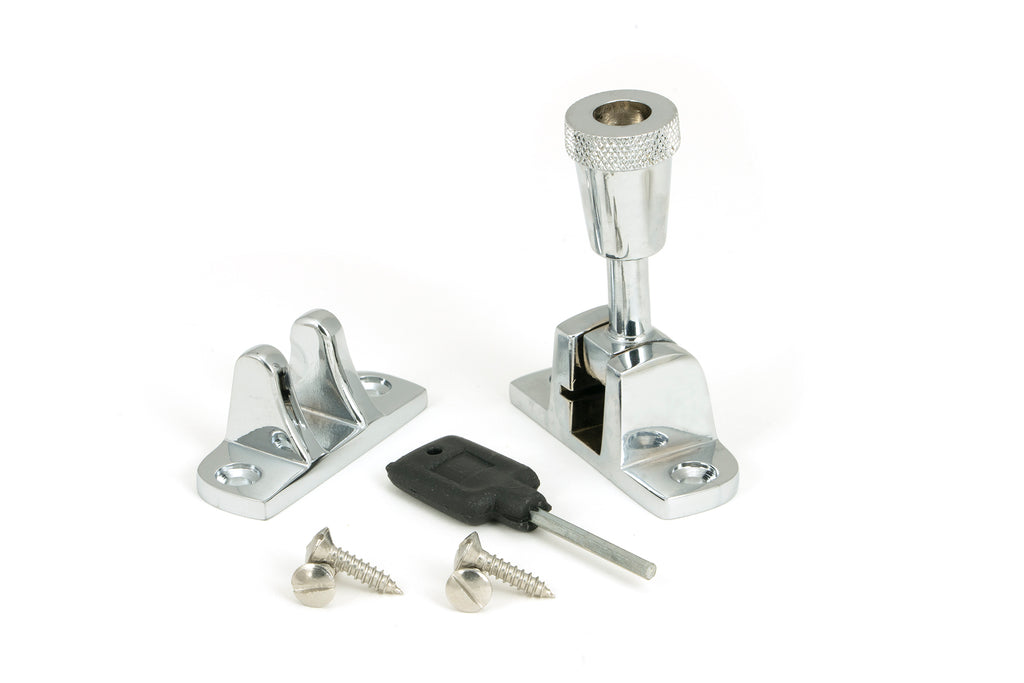 White background image of From The Anvil's Polished Chrome Brompton Brighton Fastener | From The Anvil